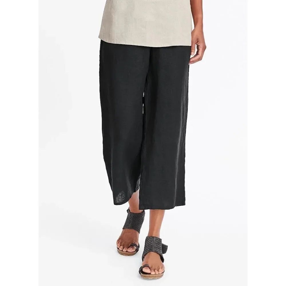 ✨Flax Linen Sz Small Capri Pants With Elastic Waist✨